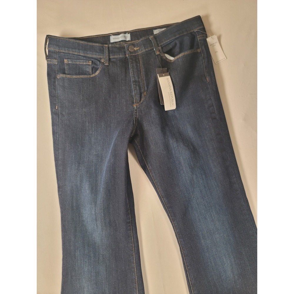 Banana Republic Premium Denim Flare Jeans 33L Long NWT Dark Wash 36 Inseam‎
